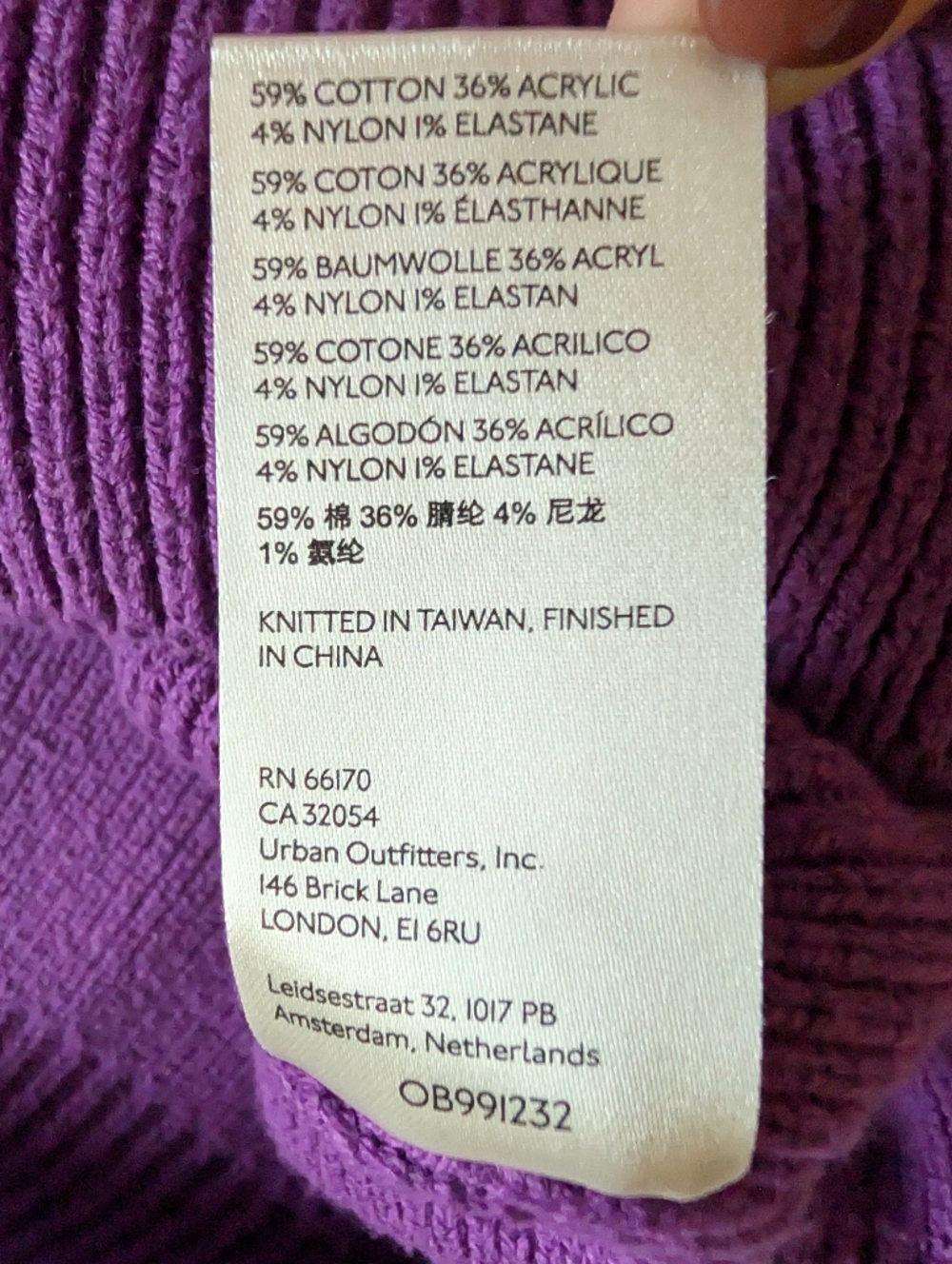 Free People Easy Street Tunic Ribbed Mock Neck Sweater Purple Knit Size XS - Picture 6 of 10